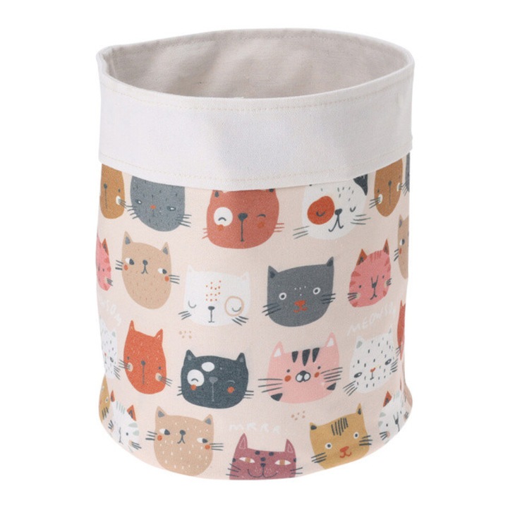 Cos de rufe pentru camera copiilor, Storagesolutions, Ø 24 x 29 cm - pisica