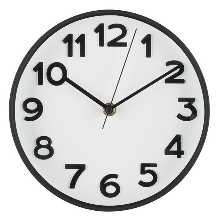 Ceas de perete cu numere mari, Ø 20 cm, ORA