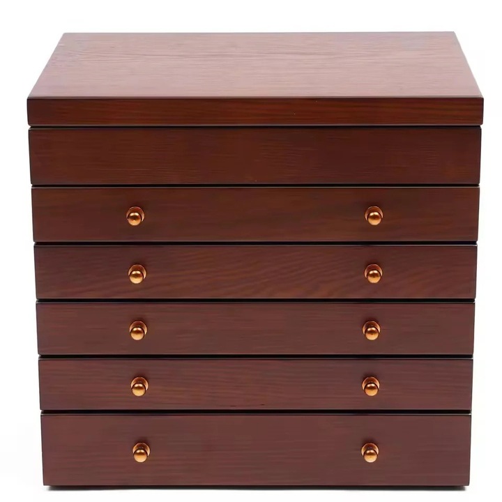 Ékszerrendező, 6 rétegű, MDF, barna