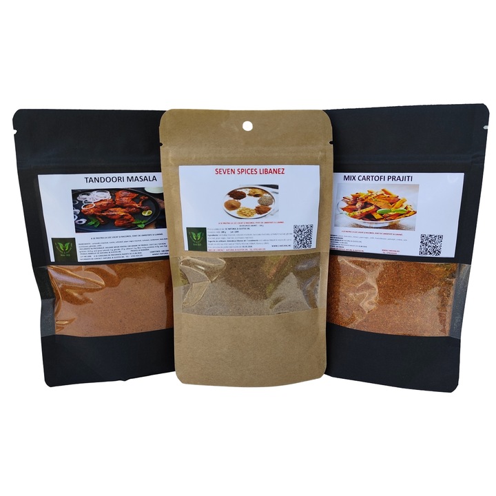 Set 3 produse (350 grame/set) - tandoori masala, mix cartofi prajiti, seven spices