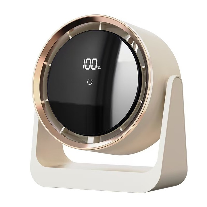 Starry Night Breeze asztali ventilátor, szürke, lila metál díszítéssel, kettős kialakítás, méretek 3000mAh