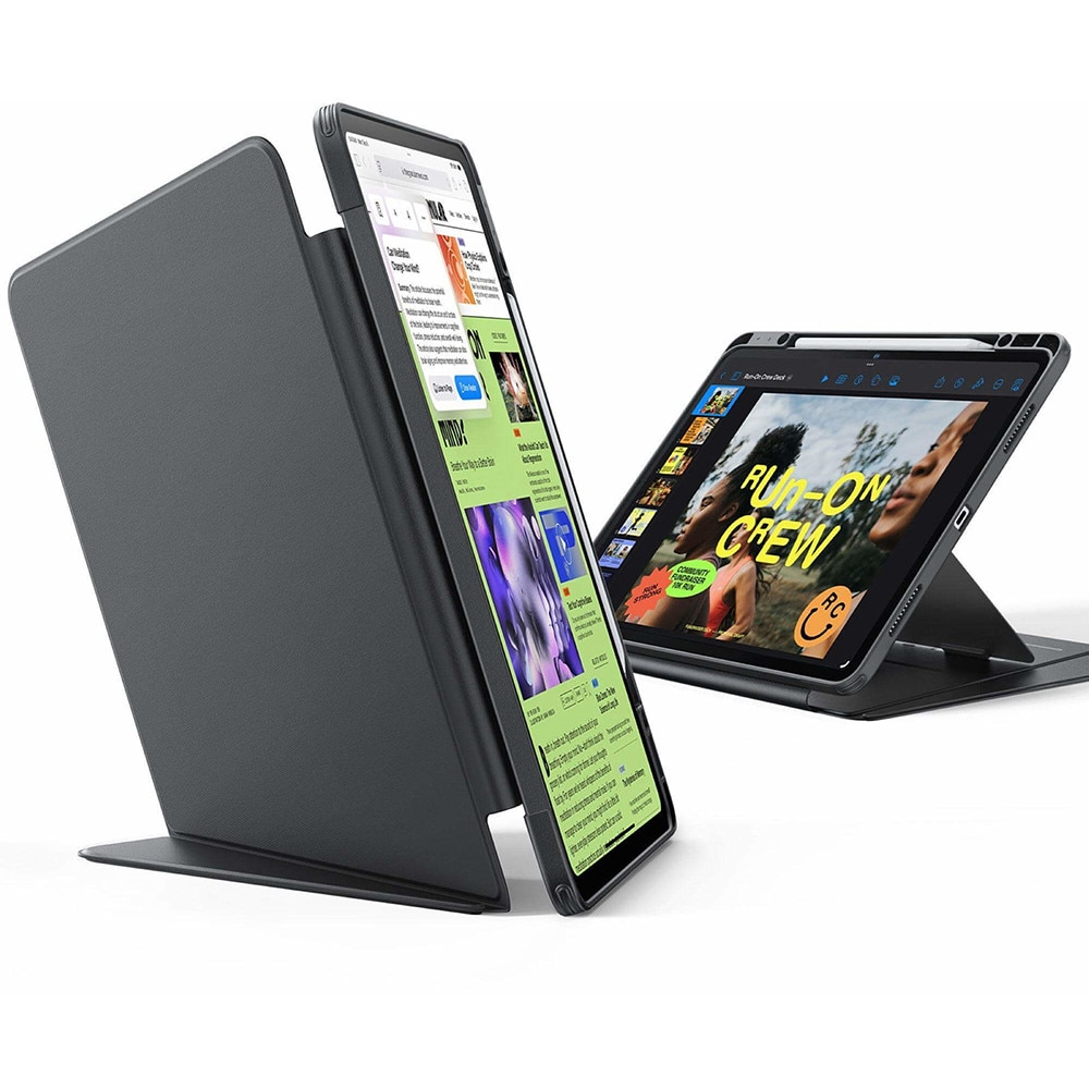 Husa compatibila cu iPad Air 4 2020/Air 5 2022/Air 11 2024/Air 11 2025, Cloud Urban, Y35, Piele ecologica, Pitch Black