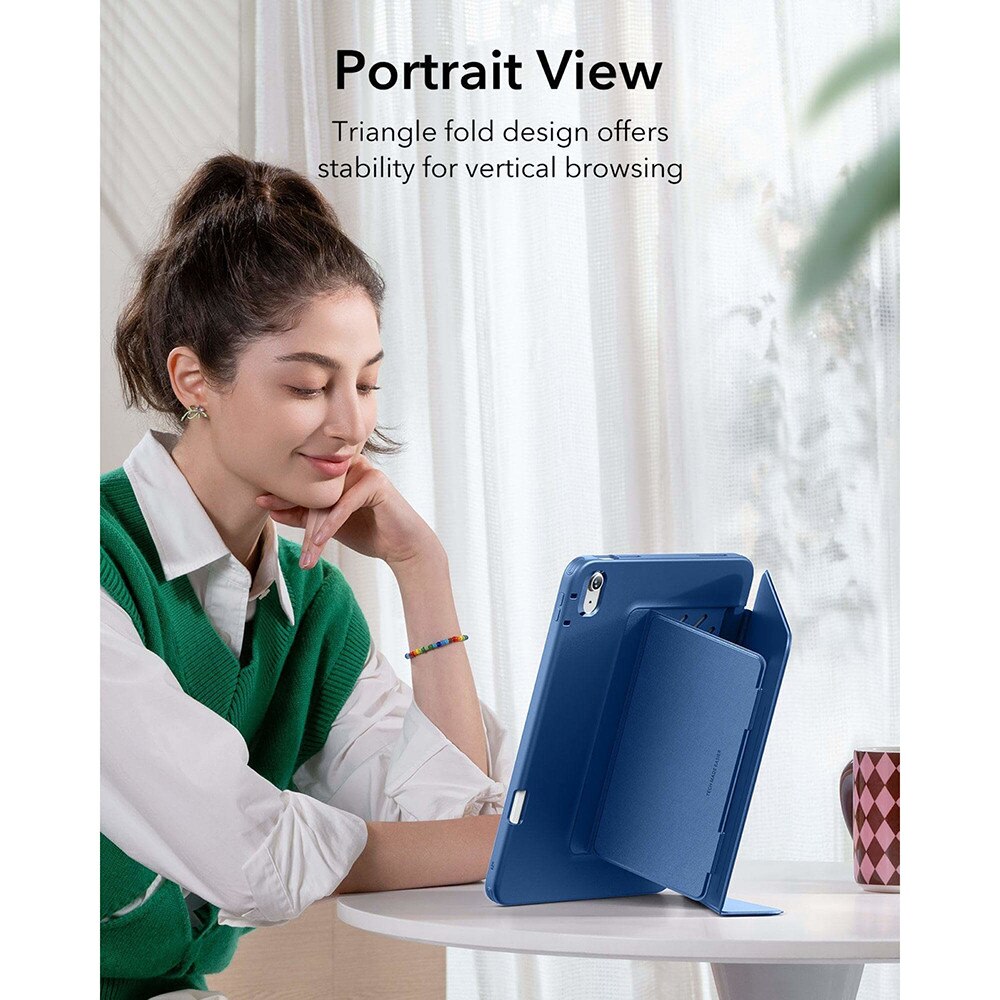 Husa pentru iPad 11 2025 ESR - Flip Hybrid Folio cu functie sleep / wake-up tip stand si slot pentru stylus - Albastru
