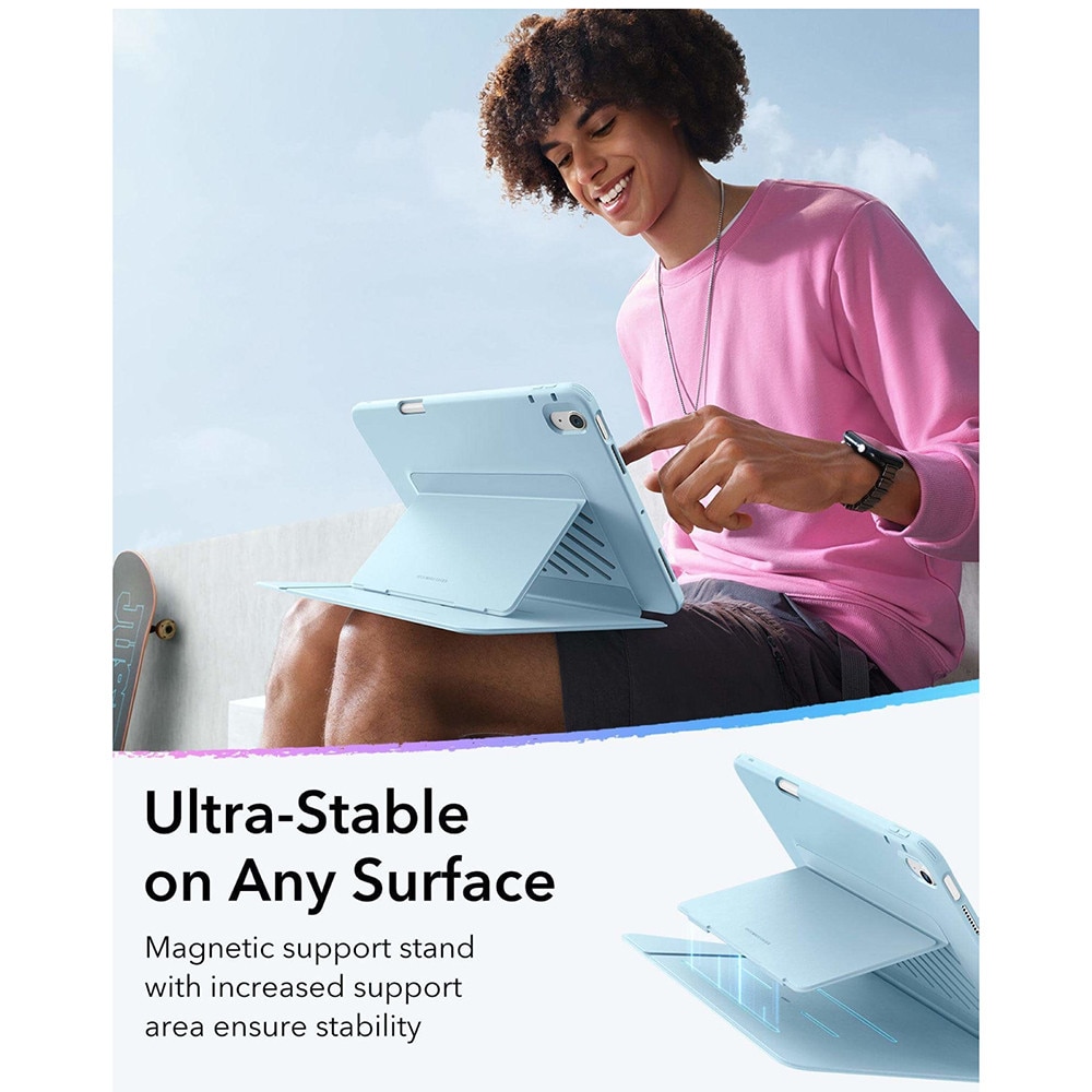 Husa pentru iPad Air 11 2024 / 2025 M2 M3 ESR - Flip Hybrid Folio cu functie sleep / wake-up tip stand si slot pentru stylus - Albastru