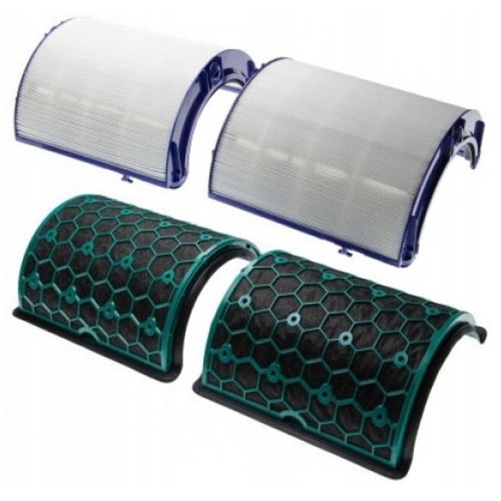 Set filtre HEPA și carbon, pentru purificator de aer, alb și negru, 210x217x35mm, 182x210x25mm