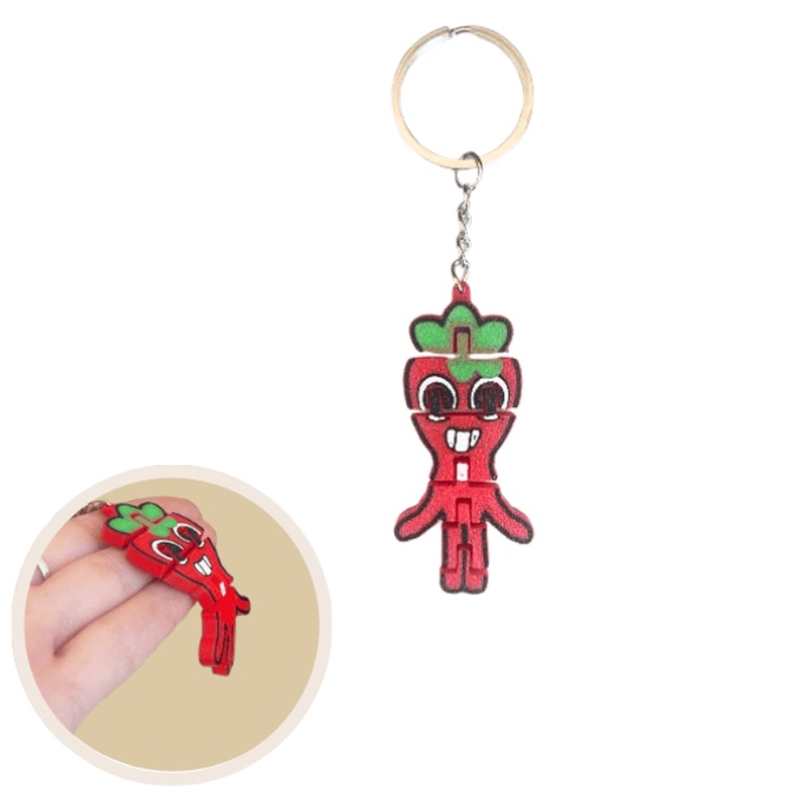 Kulcstartó, Lulu's Print, Sprout – Dandy’s World, Roblox 3D nyomtatott, 31x65x5 mm