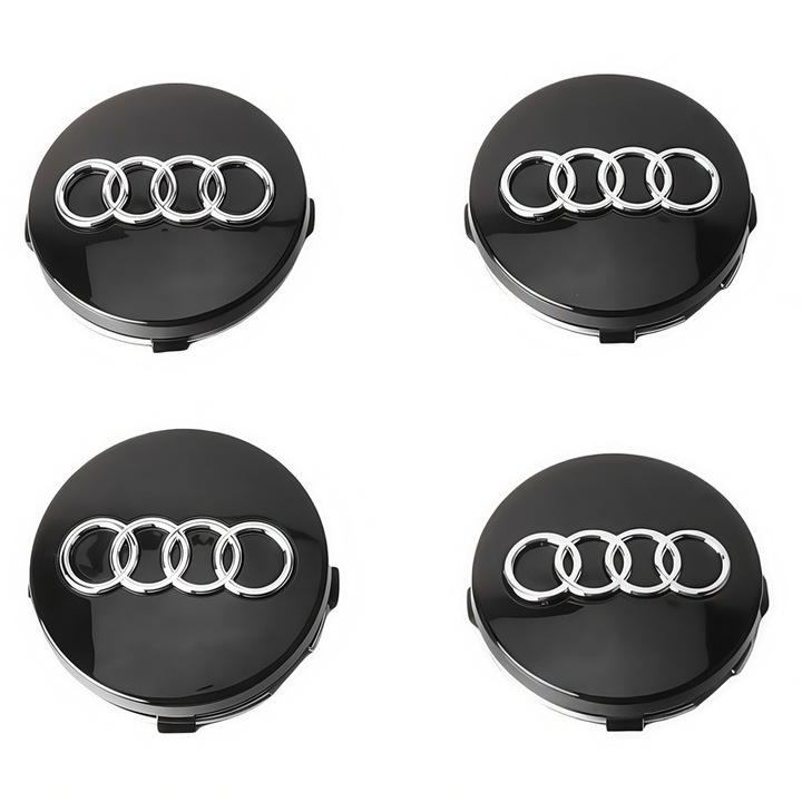 ARRRD® Комплект от 4 капачки за джанти Audi 60 мм, черни