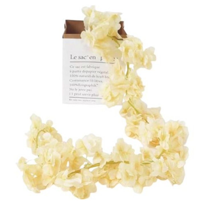 Set de 4 Coronite Artificiale cu Flori de Cires, 180cm, 135 Flori/Piesa, Multicolor