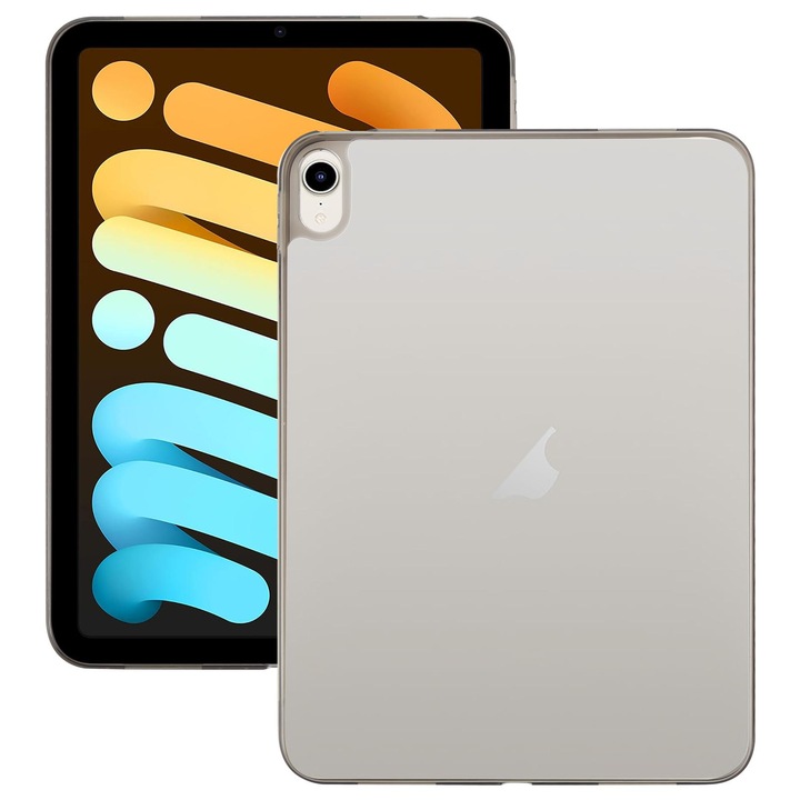 Husa tableta pentru iPad mini 2024 / mini 6, hibrid TPU acril transparent, carcasa neagra