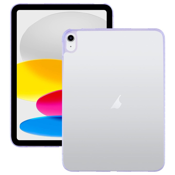 Husa tableta pentru iPad 2025 / 2022, hibrid TPU cu acril transparent, Taro Purple