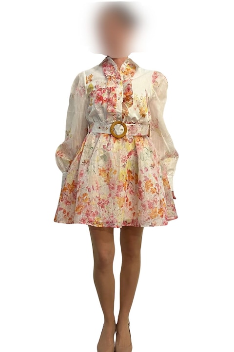 Къса рокля, стил Цимерман, ефирна органза, Многоцветен