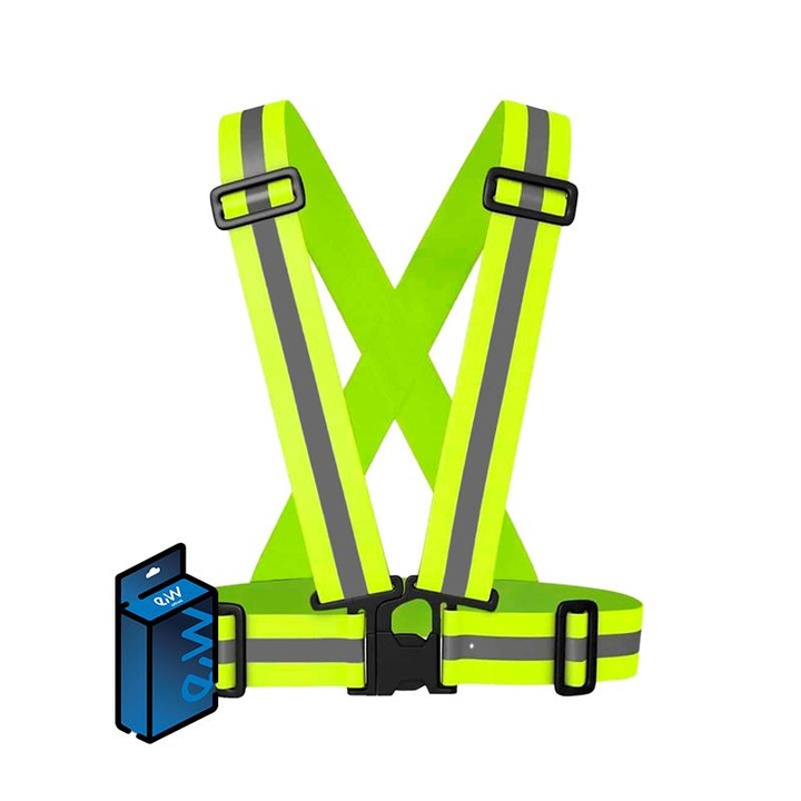 Vesta reflectorizanta pentru trotineta electrica, verde, Motorevolution