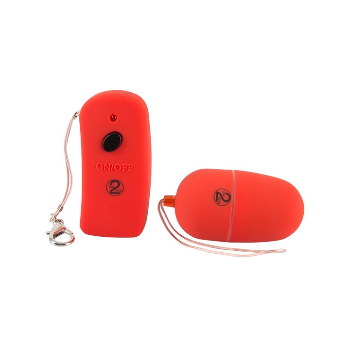 Vibro-lövedék távirányítóval, 10 sebességfokozat, csendes, vízálló, bársonyos anyagból, piros