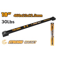 Bara magnetica profesionala TOLSEN 18" (460x23x12,5 mm), capacitate 14 kg, cadru ABS rezistent, suport organizare scule pe perete, chei, surubelnite, ciocane cu montare usoara, ideala pentru garaj, atelier si uz profesional industrial