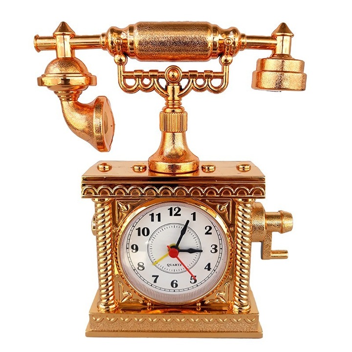 Пластмасов настолен часовник, с форма на телефон, 16x19 см, M3