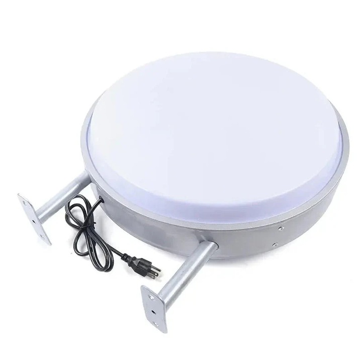 Reklámfénydoboz, kétoldalas, 50 cm átmérőjű, vízálló, 220 V, fehér