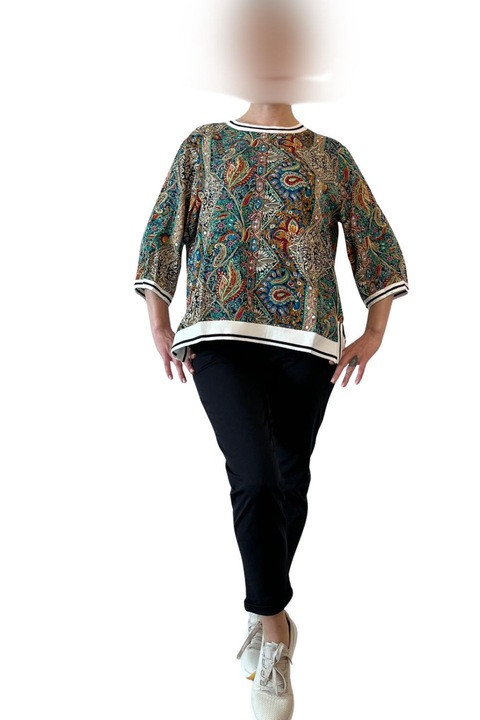 Bluza de dama, croiala lejera, material vaporos, tonuri de albastru, one size