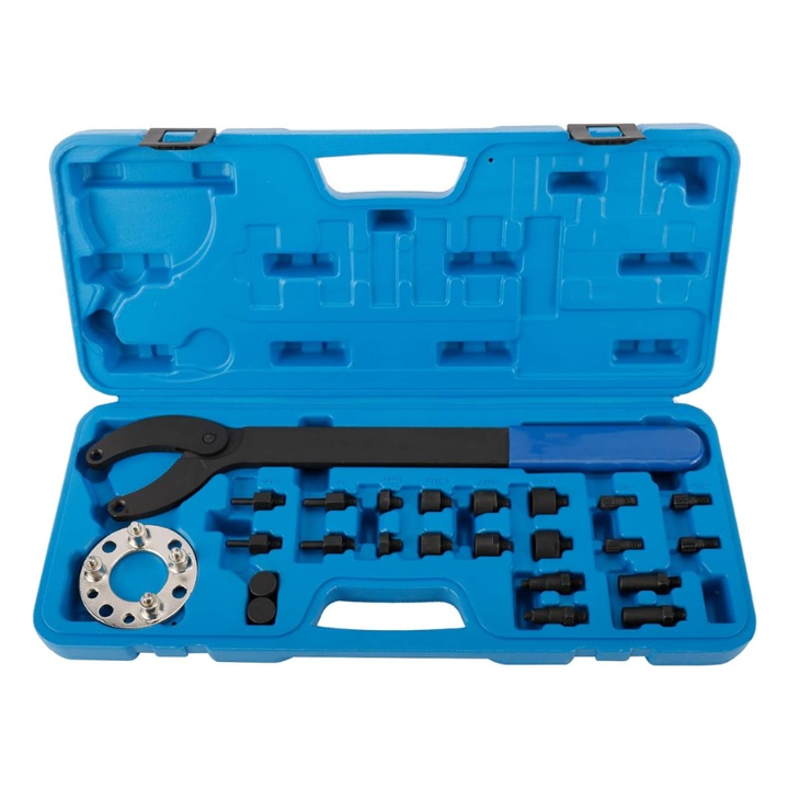 Cheie Pentru Scripete Curea De Distributie EA211 VAG, Satra, S-8084UPG, Set 12 unelte, Otel De Inalta Calitate, Cheie reglabila inclusa, Destinat intretinerii motoarelorAudi, Volkswagen, Seat, Albastru