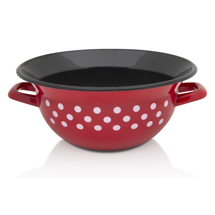 Castron Metalac 5l Tufne emailat, 28cm, rezistent la chimicale, usor de curatat