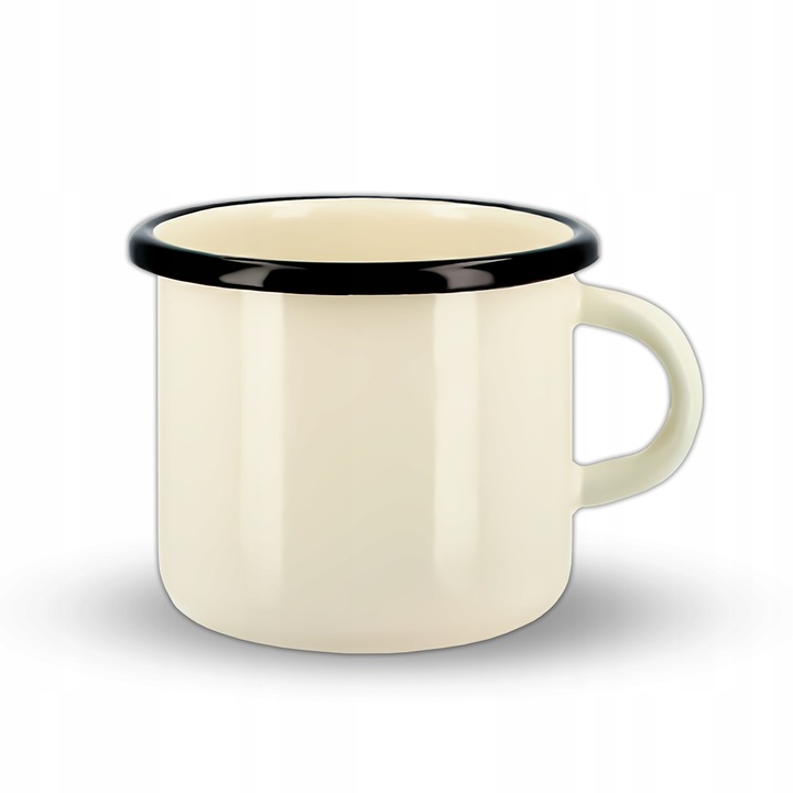 Емайлирана чаша, Kuketo, стъкло, 0.5 л, диаметър 9 см, височина 8 см, 9 x 8 см, кремава