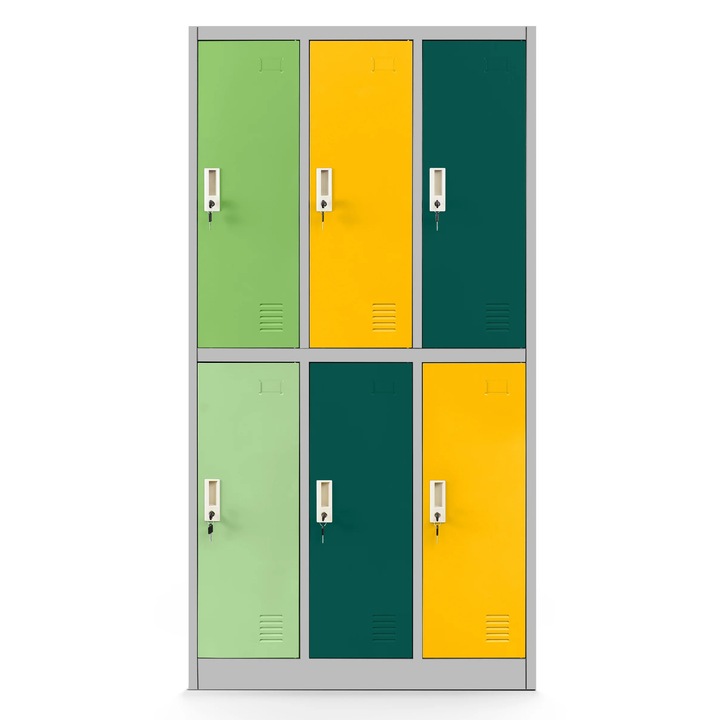 Dulap metalic JAN NOWAK IGOREK 6 compartimente multicolor 150x90x45 cm