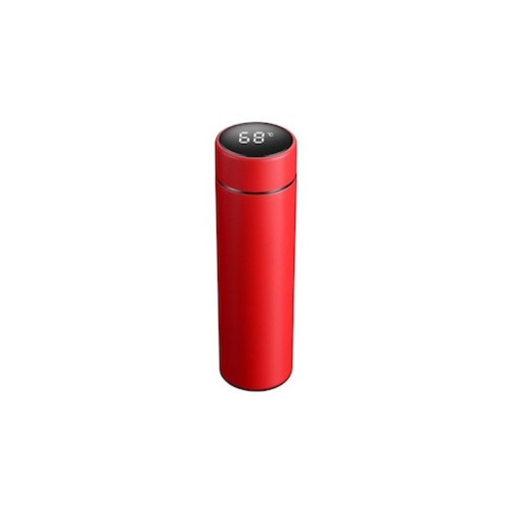 Termos smart, Inox, 500ml, LED, rosu
