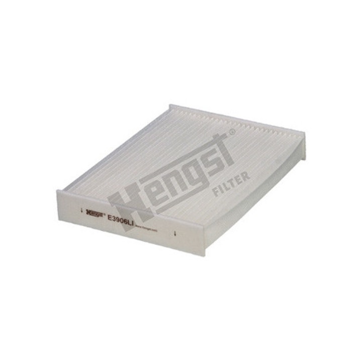 Szellőztető szűrő HENGST E3906LI, 250x180x36mm, pollenszűrő