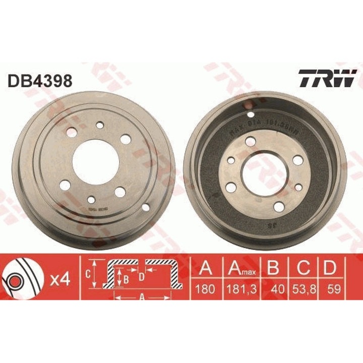 Tambur de frana TRW DB4398