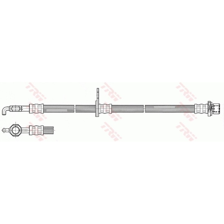 Гъвкава спирачна тръба TRW PHD533, M10x1, Банджо, 600 мм