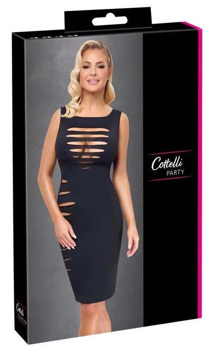Rochie sexy cu decupaje dama, Cottelli, poliamida/elastan, negru, L INTL