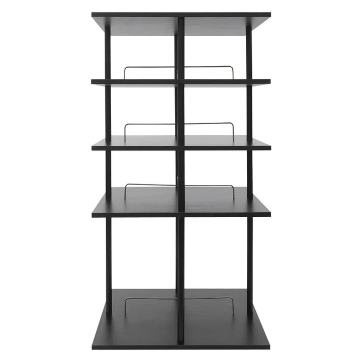 Cipőszekrény, 4 szint, forgatható, teherbírás 17,5 kg, fekete, 57x57x107 cm