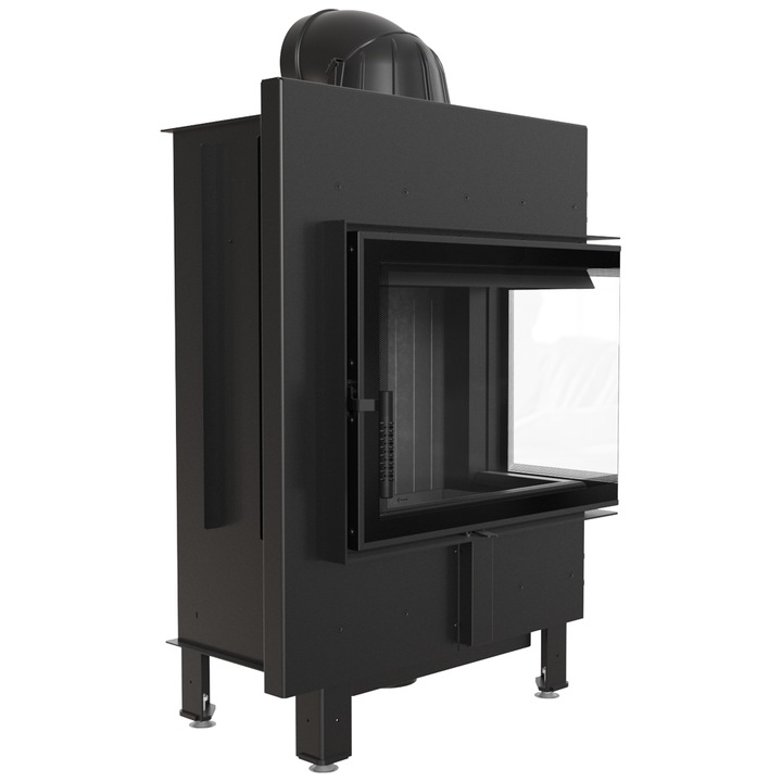 Камина Kratki Люси Слим, Дърва, Мощност 8 kW, Размери 128.2x41.5 см, Черен