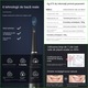 SEAGOPerie de dinti electrica, cu tehnologie magnetica si microvibrator, incarcare rapida Type-C, calatorie de 400 de zile, rezistenta la apa IPX7, ecran, senzor de presiune inteligent, 5 moduri, 1 cap de perie, kit de calatorie, alb+3 capete de periere