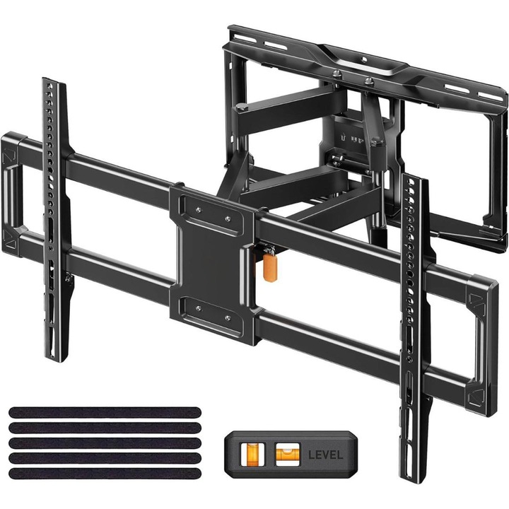 Suport TV de Perete, Premium, Montare pe Perete, Reglabil, Rotire / Extindere / Inclinare / Pivotare, Universal pentru Televizoare 42 - 84 Inch (106 - 213 cm), compatibil VESA 200x100 - 600x400, Max 60 kg, Instalare Usoara, Negru, Sim Online®