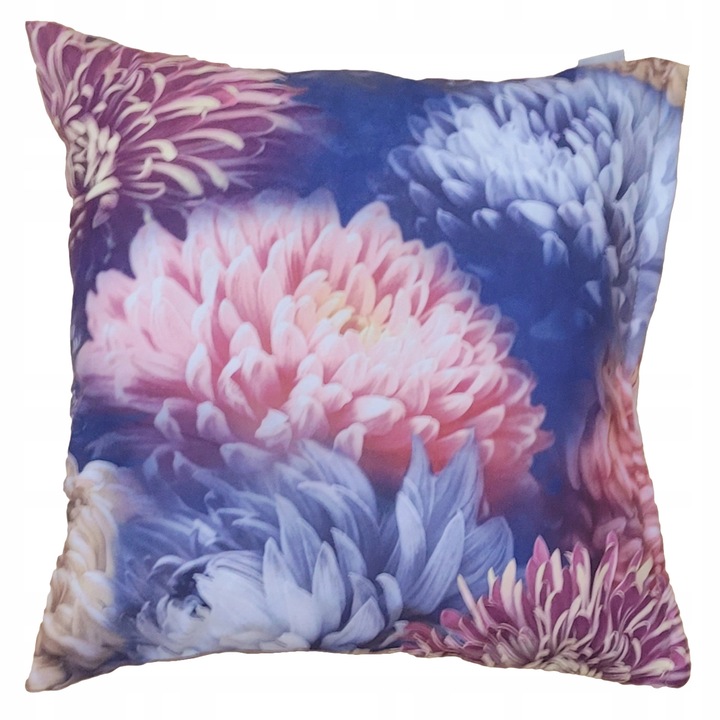 Perna decorative, Family Meble, Fata de perna 100% poliester, Umplutura din spuma, Decorativ, Fata de perna detasabila, Dimensiuni 45 x 45 cm, Floral/roz