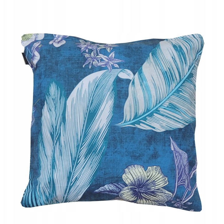 Perna decorative, Family Meble, Fata de perna 100% poliester, Umplutura din spuma, Decorativ, Fata de perna detasabila, Dimensiuni 45 x 45 cm, Albastru deschis/albastru