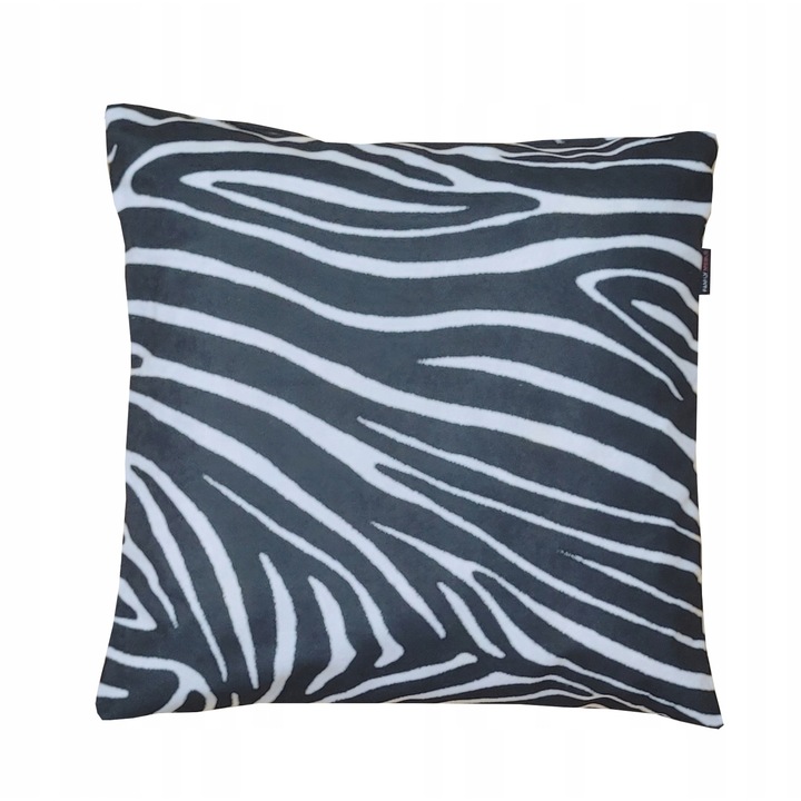 Perna decorative, Family Meble, Fata de perna 100% poliester, Umplutura din spuma, Decorativ, Fata de perna detasabila, Dimensiuni 45 x 45 cm, Antracit/alb