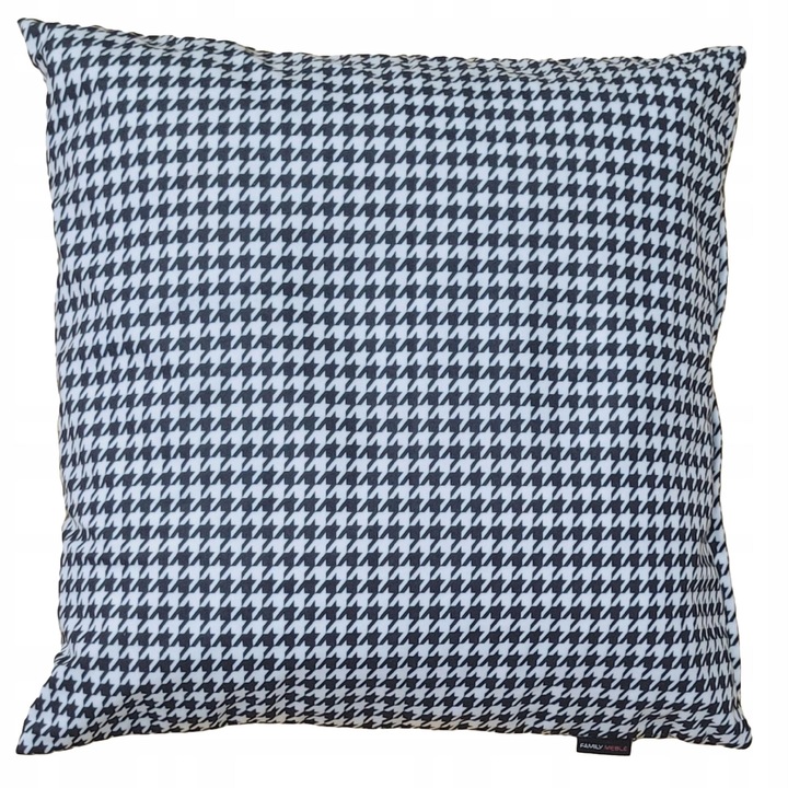 Perna decorative, Family Meble, Fata de perna 100% poliester, Umplutura din spuma, Decorativ, Fata de perna detasabila, Dimensiuni 45 x 45 cm, Albastru/alb