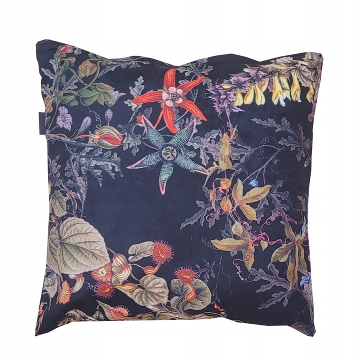 Perna decorative, Family Meble, Fata de perna 100% poliester, Umplutura din spuma, Decorativ, Fata de perna detasabila, Dimensiuni 45 x 45 cm, Albastru marin/bej