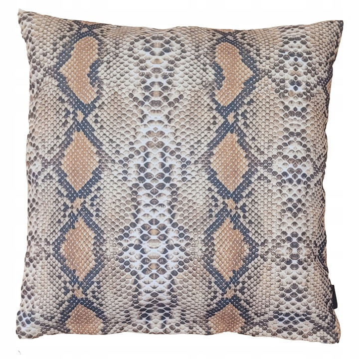 Perna decorative, Family Meble, Fata de perna 100% poliester, Umplutura din spuma, Decorativ, Fata de perna detasabila, Dimensiuni 45 x 45 cm, Gri/Beige