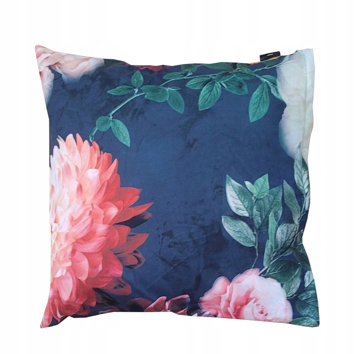 Perna decorative, Family Meble, Fata de perna 100% poliester, Umplutura din spuma, Decorativ, Fata de perna detasabila, Dimensiuni 45 x 45 cm, Marina/roz