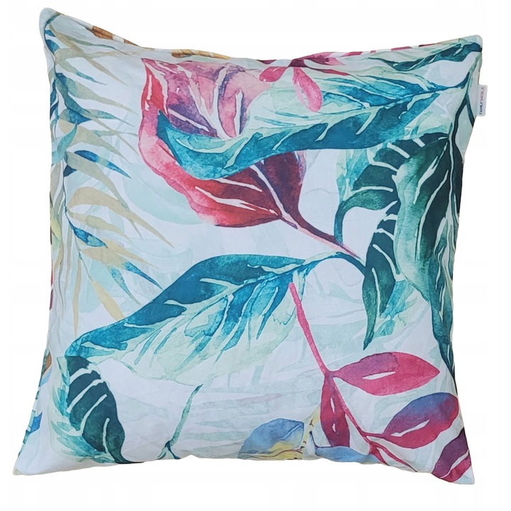 Perna decorative, Family Meble, Fata de perna 100% poliester, Umplutura din spuma, Decorativ, Fata de perna detasabila, Dimensiuni 45 x 45 cm, Roz/albastru