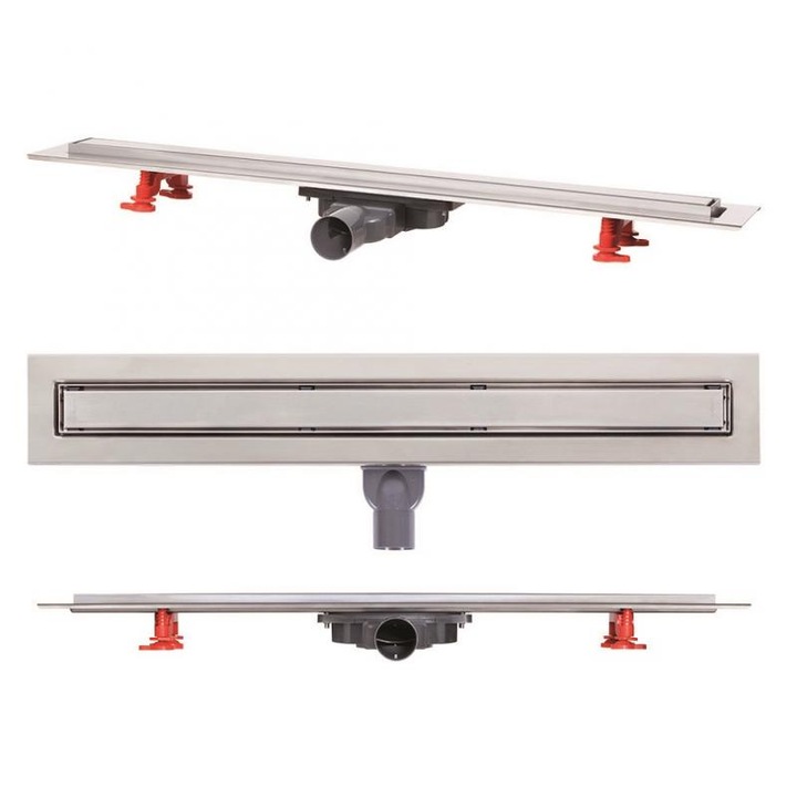 Rigola dus cu grila, Wirquin, Venisio slim, crom, L.70 cm