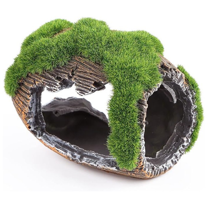 Decoratiune pentru acvariu, simulare muschi decorare rasina acvariu pestera decorare ornamente pentru acvariu accesorii pentru acvariu potrivite pentru ascunderea pestilor si crevetilor