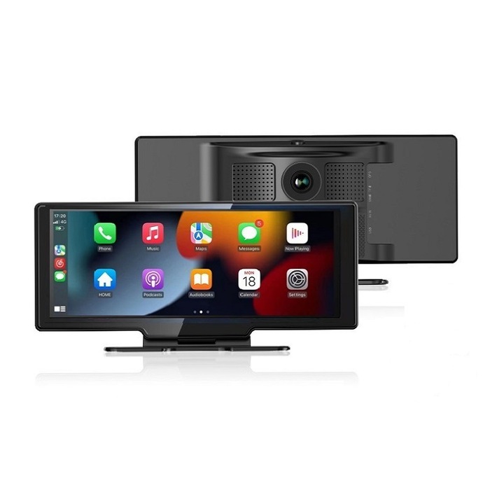 Navigatie Auto Multimedia, Display 10.26 inch, camera inregistrare fata 4K + camera spate 1080P, Ecran IPS HD full-touch, CarPlay/Android Auto, Wireless, Bluetooth, Miracast, AirPlay, Split-screen