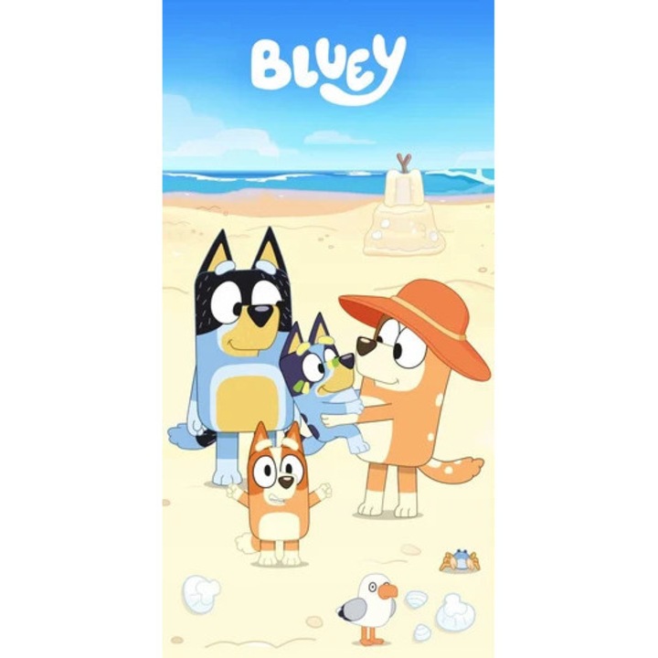 Детска кърпа за баня, многоцветна, 70x140 см, Happy, Bluey