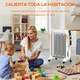 Elektromos fűtőberendezés, kettős teljesítmény 1000W/1500W, csillámpanel, 4 kerék, fehér