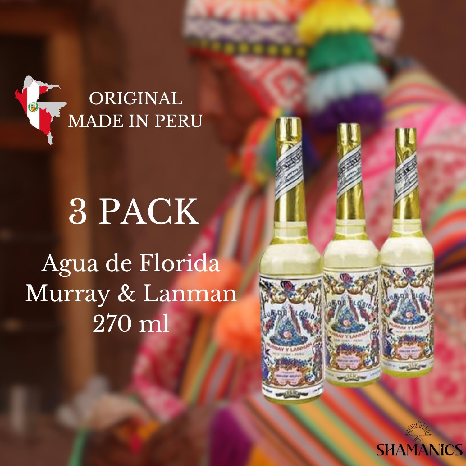 Pachet 3 sticle Agua de Florida 270 ml, Murray & Lanman, apa