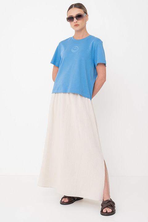 Vero Moda, Тениска с бродерии, Син