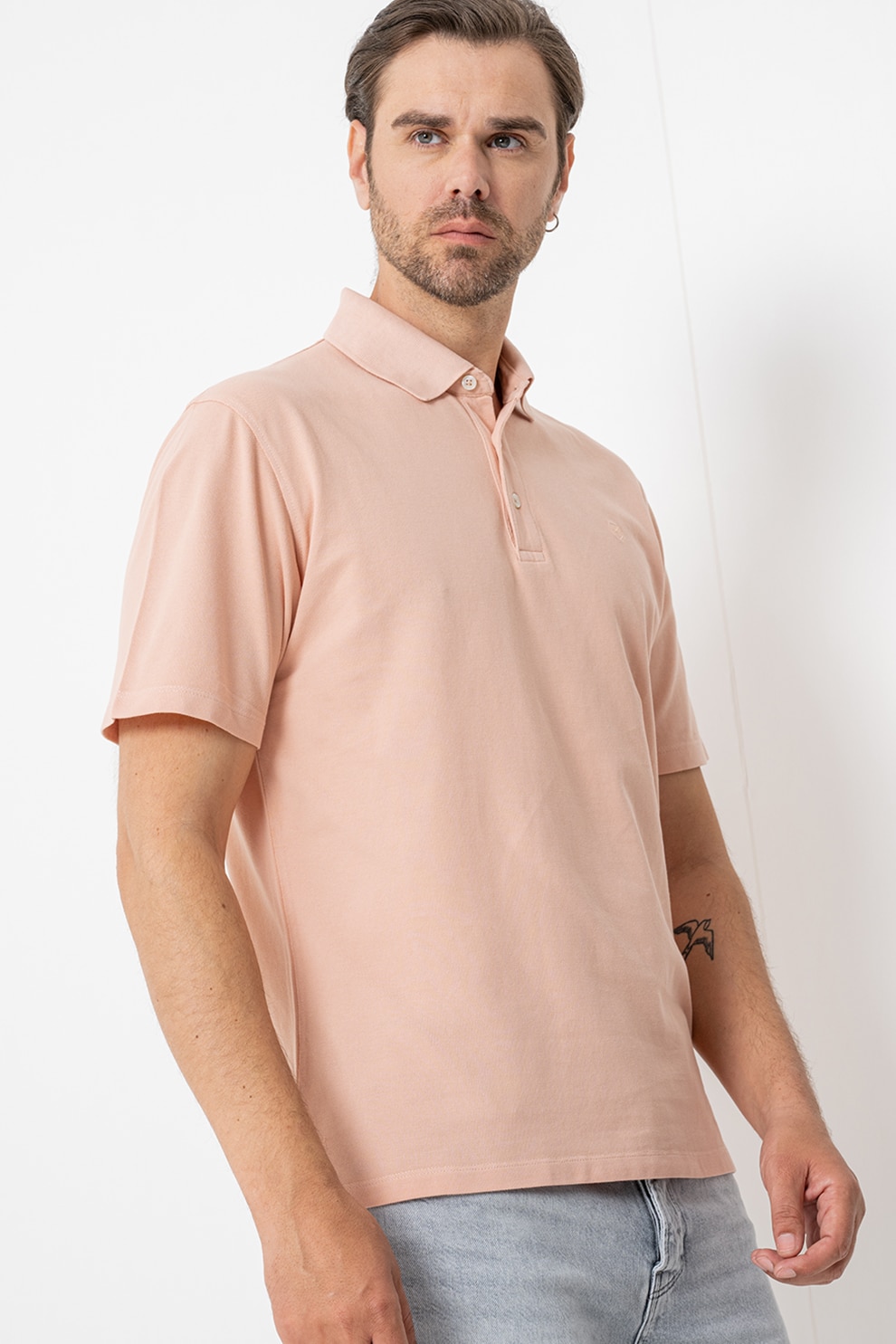 Jack & Jones, Tricou polo din material pique William, Roz pastel, M